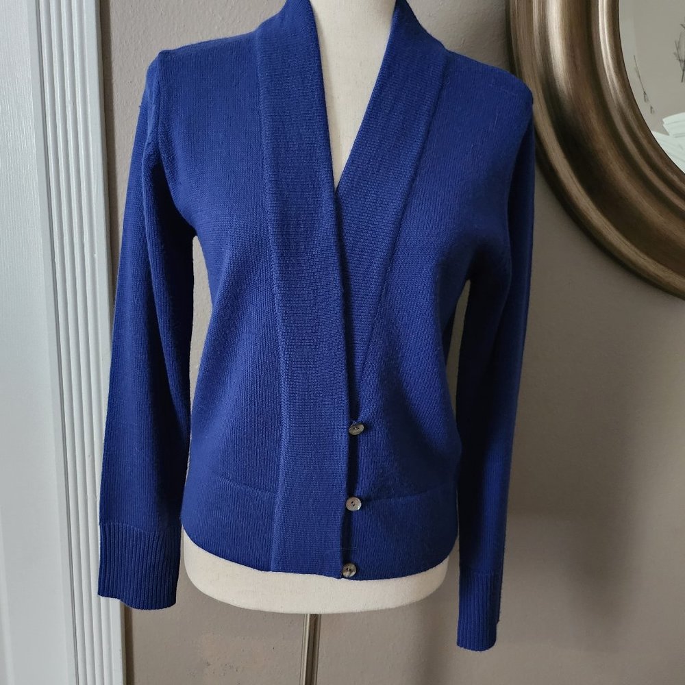 Monterey Bay Womens Cardigan Royal Blue Sweater